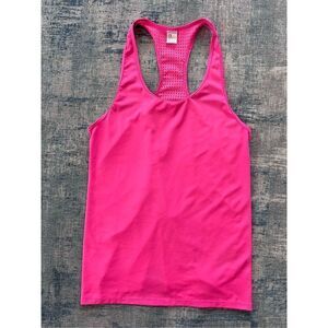 Gap Fit Pink Mesh Panel Back Athletic Racerback Tank Top XS
